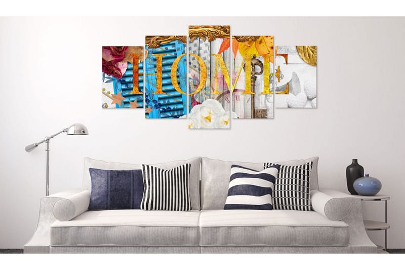 Bilde Home Vintage 200x100 - Artgeist sp. z o. o. - Innredning - Bilder & kunst - Lerretsbilder
