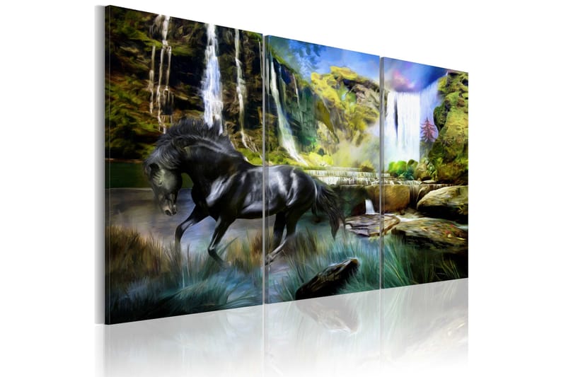 Bilde Horse On The Sky-Blue Waterfall Background 60x40, Artgeist sp. z o. o.