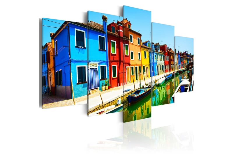 Bilde Houses In The Colors Of The Rainbow 200x100, Artgeist sp. z o. o.