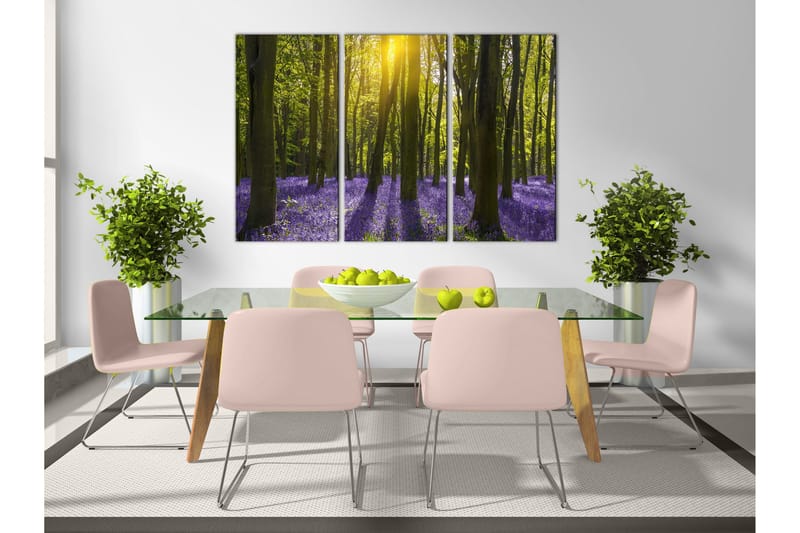 Bilde Hyacinth Field 3 Parts 90x60 - Artgeist sp. z o. o. - Innredning - Bilder & kunst - Lerretsbilder