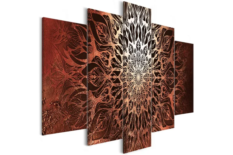 Bilde Hypnosis 5 Parts Orange Wide 100x50 - Artgeist sp. z o. o. - Innredning - Bilder & kunst - Lerretsbilder