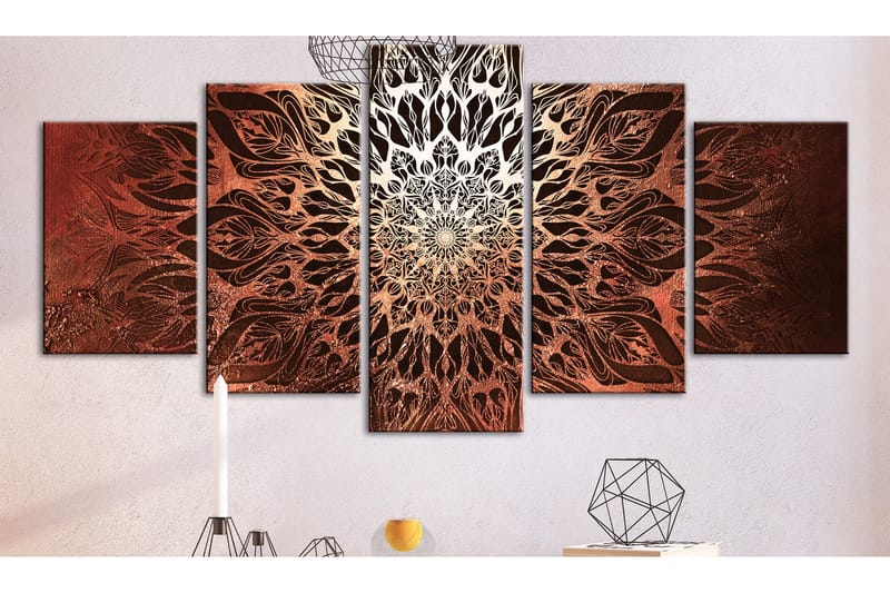 Bilde Hypnosis 5 Parts Orange Wide 100x50 - Artgeist sp. z o. o. - Innredning - Bilder & kunst - Lerretsbilder