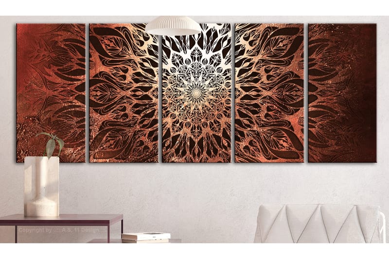 Bilde Hypnosis 5 Parts Orange Narrow 225x90 - Artgeist sp. z o. o. - Innredning - Bilder & kunst - Lerretsbilder