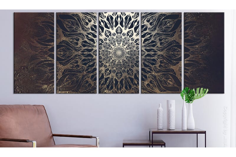 Bilde Hypnosis 5 Parts Brown Narrow 225x90 - Artgeist sp. z o. o. - Innredning - Bilder & kunst - Lerretsbilder