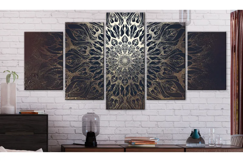 Bilde Hypnosis 5 Parts Brown Wide 200x100 - Artgeist sp. z o. o. - Innredning - Bilder & kunst - Lerretsbilder