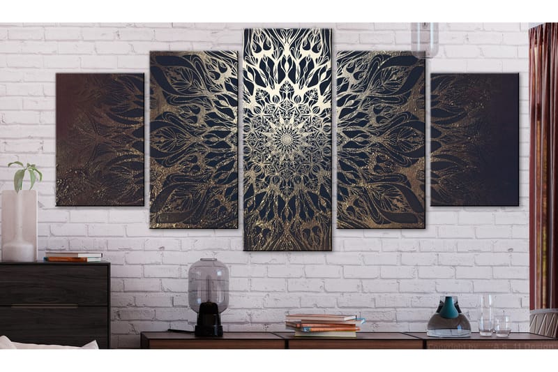Bilde Hypnosis 5 Parts Brown Wide 200x100 - Artgeist sp. z o. o. - Innredning - Bilder & kunst - Lerretsbilder