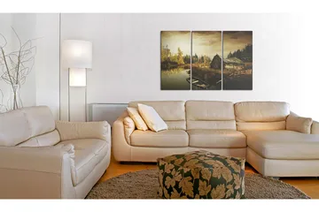 Bilde Idyllic Village Triptych 60x40 - Artgeist sp. z o. o. - Innredning - Bilder & kunst - Lerretsbilder