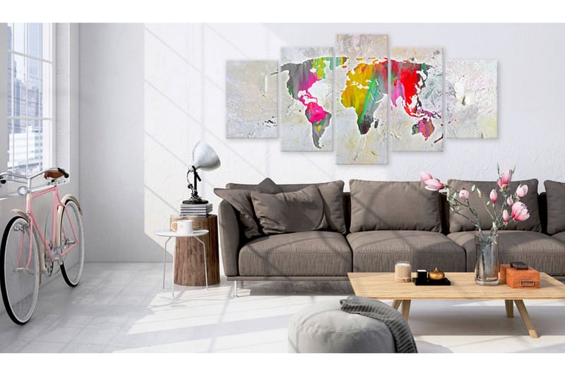 Bilde Illustration Of The World 200x100 - Artgeist sp. z o. o. - Innredning - Bilder & kunst - Lerretsbilder