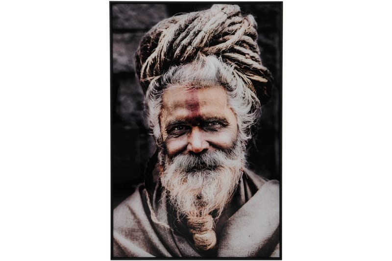 Bilde Indian med Knute i Skjegg - Flerfarget - Innredning - Bilder & kunst - Lerretsbilder