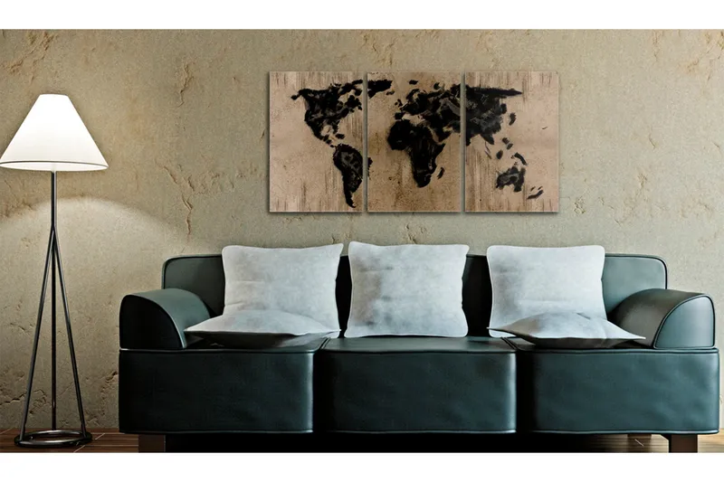 Bilde Inky Verdenskart 60x30 - Artgeist sp. z o. o. - Innredning - Bilder & kunst - Lerretsbilder