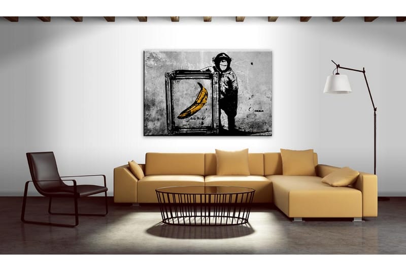 Bilde Inspired By Banksy Black And White 90x60 - Artgeist sp. z o. o. - Innredning - Bilder & kunst - Lerretsbilder