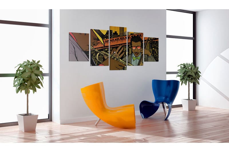 Bilde Jazz In Comic 200x100 - Artgeist sp. z o. o. - Innredning - Bilder & kunst - Lerretsbilder