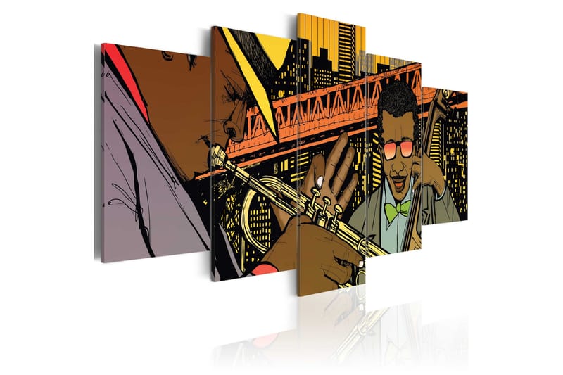 Bilde Jazz In Comic 200x100 - Artgeist sp. z o. o. - Innredning - Bilder & kunst - Lerretsbilder