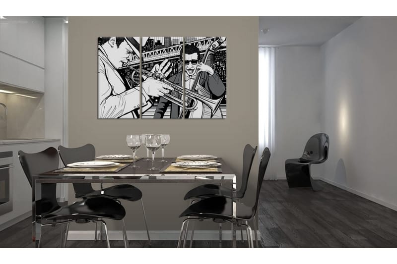 Bilde Jazzkonsert New York Skyskraper 60x40 - Artgeist sp. z o. o. - Innredning - Bilder & kunst - Lerretsbilder