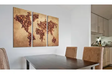 Bilde Kaffe Fra Hele Verden Triptyk 60x40 - Artgeist sp. z o. o. - Innredning - Bilder & kunst - Lerretsbilder