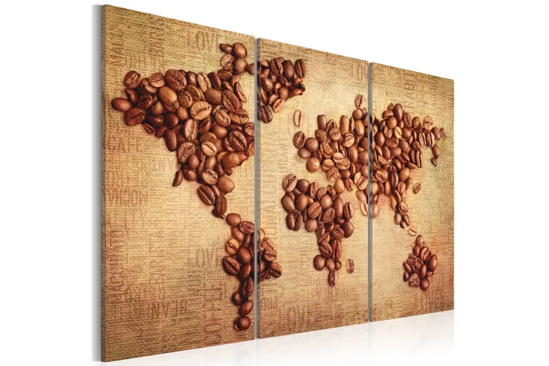 Bilde Kaffe Fra Hele Verden Triptyk 60x40, Artgeist sp. z o. o.