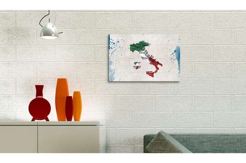 Bilde Kart Over Italia 90x60 - Artgeist sp. z o. o. - Innredning - Bilder & kunst - Lerretsbilder