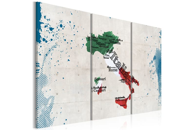 Bilde Kart Over Italia Triptyk 60x40, Artgeist sp. z o. o.