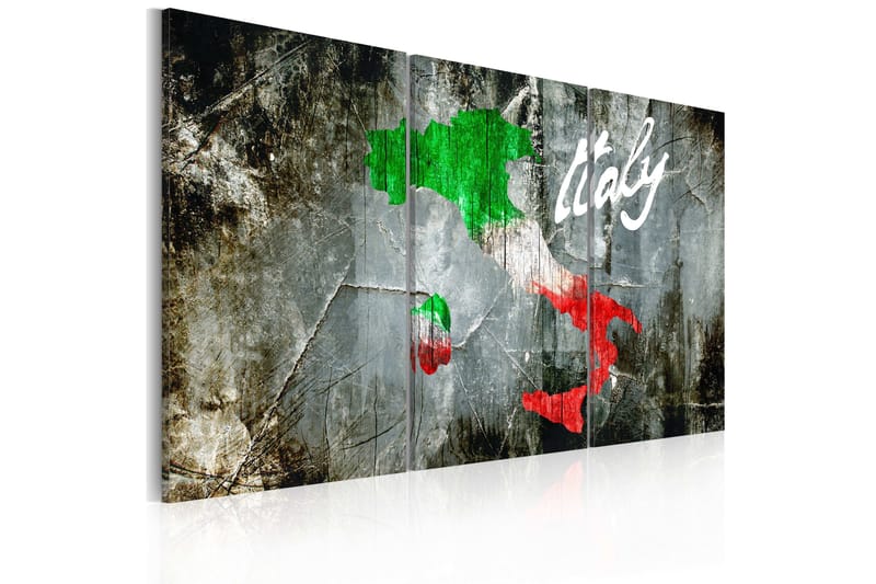 Bilde Kunstnerlig Kart Over Italia Triptyk 60x40, Artgeist sp. z o. o.