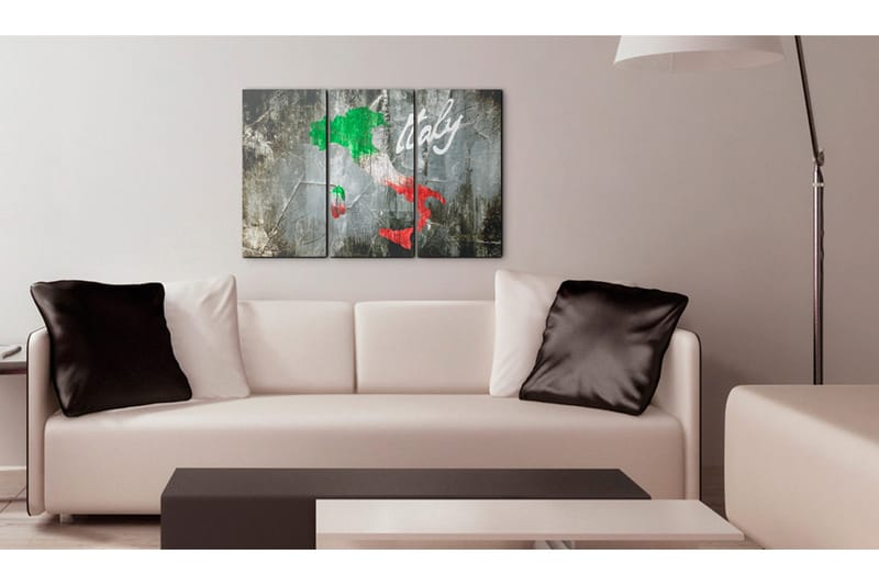 Bilde Kunstnerlig Kart Over Italia Triptyk 60x40 - Artgeist sp. z o. o. - Innredning - Bilder & kunst - Lerretsbilder