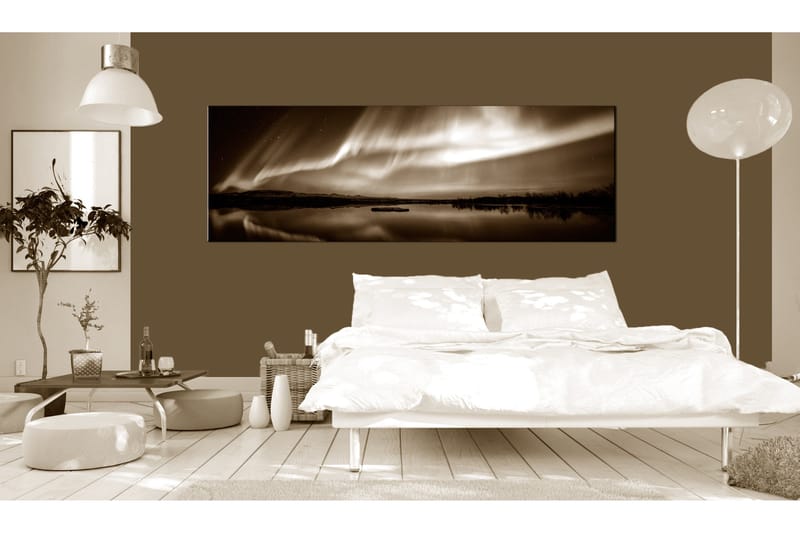 Bilde Lake In Sepia 135x45 - Artgeist sp. z o. o. - Innredning - Bilder & kunst - Lerretsbilder