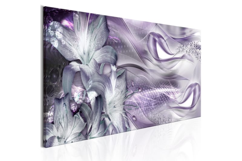 Bilde Lilies And Waves 1 Part Narrow Pale Violet 120x40 - Artgeist sp. z o. o. - Lerretsbilder