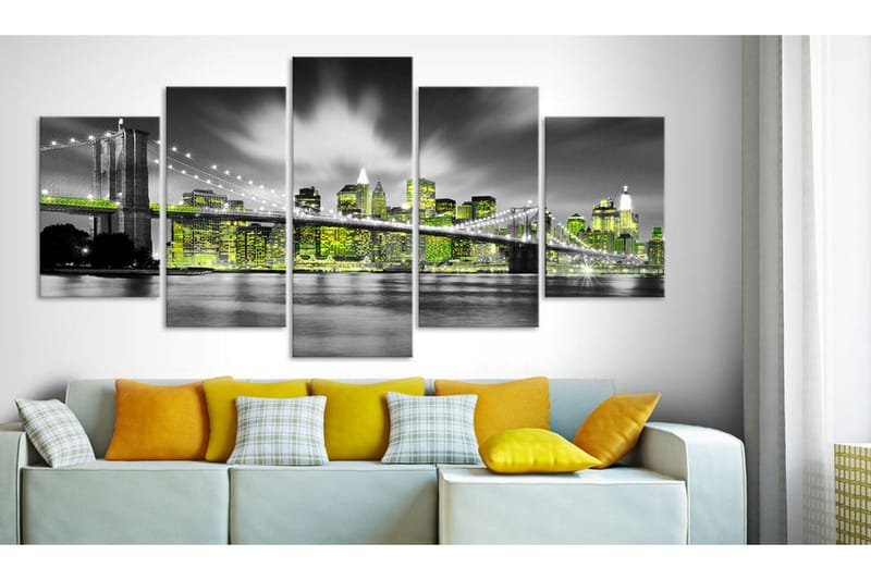 Bilde Lime Soul Of New York 200x100 - Artgeist sp. z o. o. - Innredning - Bilder & kunst - Lerretsbilder