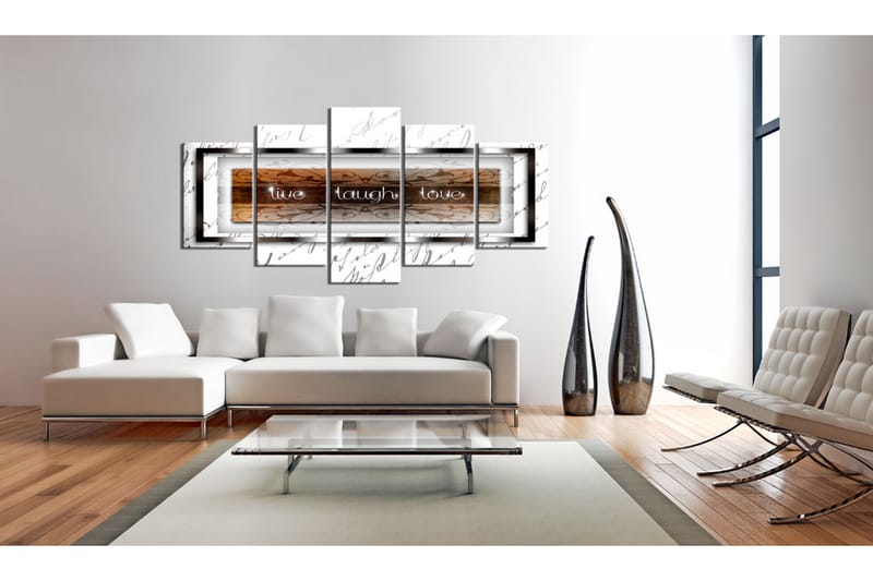Bilde Live Laugh Love White 100x50 - Artgeist sp. z o. o. - Innredning - Bilder & kunst - Lerretsbilder