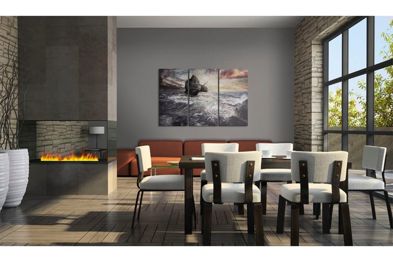 Bilde Lonely Ship On A High Seas 60x40 - Artgeist sp. z o. o. - Innredning - Bilder & kunst - Lerretsbilder
