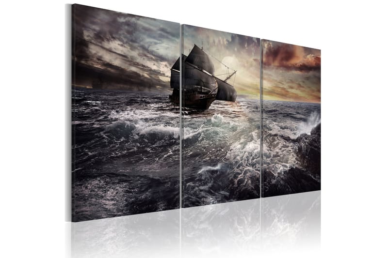 Bilde Lonely Ship On A High Seas 60x40 - Artgeist sp. z o. o. - Innredning - Bilder & kunst - Lerretsbilder