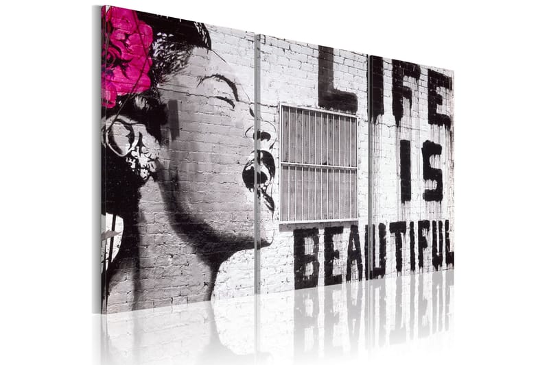 Bilde Lykkelig Motto 120x60, Artgeist sp. z o. o.