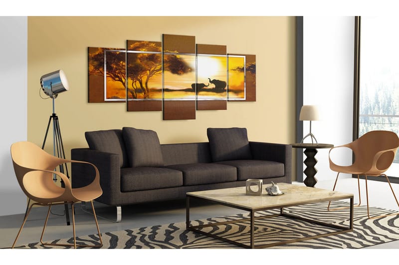 Bilde Møte På Savannen 200x100 - Artgeist sp. z o. o. - Innredning - Bilder & kunst - Lerretsbilder