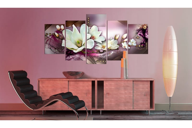 Bilde Magnetic Abstraction With An Orchid 100x50 - Artgeist sp. z o. o. - Innredning - Bilder & kunst - Lerretsbilder