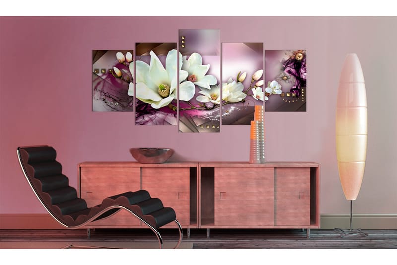 Bilde Magnetic Abstraction With An Orchid 200x100 - Artgeist sp. z o. o. - Innredning - Bilder & kunst - Lerretsbilder