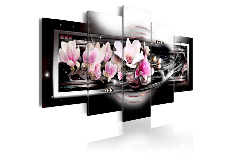 Bilde Magnolias On A Black Background 200x100 - Artgeist sp. z o. o. - Innredning - Bilder & kunst - Lerretsbilder