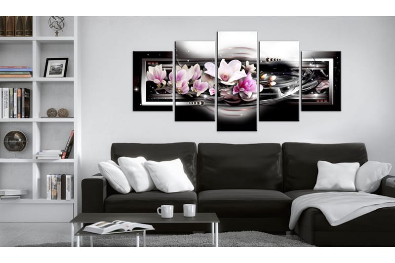 Bilde Magnolias On A Black Background 200x100 - Artgeist sp. z o. o. - Innredning - Bilder & kunst - Lerretsbilder