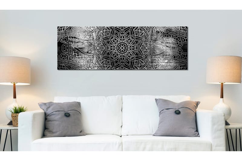 Bilde Mandala Grey Depths 150x50 - Artgeist sp. z o. o. - Innredning - Bilder & kunst - Lerretsbilder