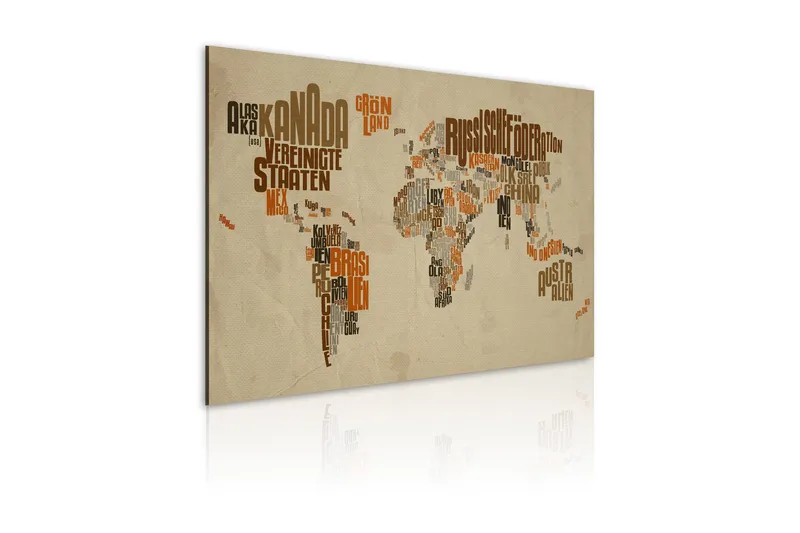 Bilde Map of the world 120x80 - Artgeist sp. z o. o. - Innredning - Bilder & kunst - Lerretsbilder