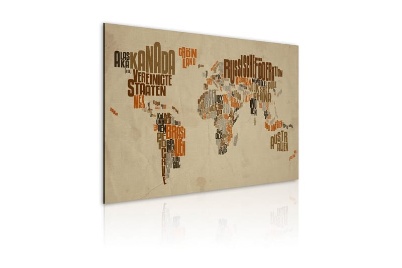 Bilde Map of the world 120x80 - Artgeist sp. z o. o. - Innredning - Bilder & kunst - Lerretsbilder