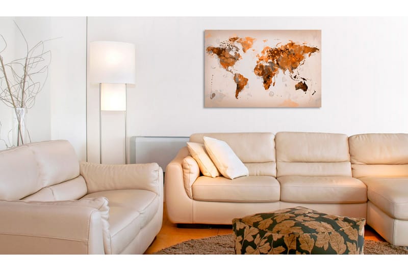 Bilde Map of the World Desert storm 120x80 - Artgeist sp. z o. o. - Innredning - Bilder & kunst - Lerretsbilder