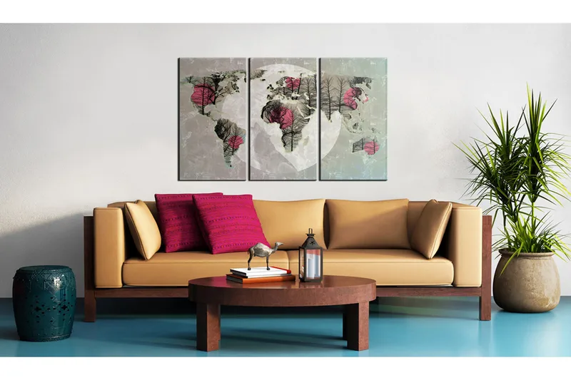 Bilde Map of the World: Full Moon 90x60, Artgeist sp. z o. o.