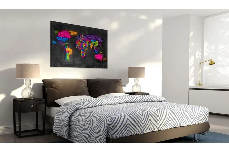 Bilde Map of the world Italian 120x80, Artgeist sp. z o. o.