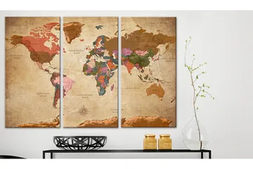 Bilde Maps Brown Elegance 120x80 - Artgeist sp. z o. o. - Innredning - Bilder & kunst - Lerretsbilder