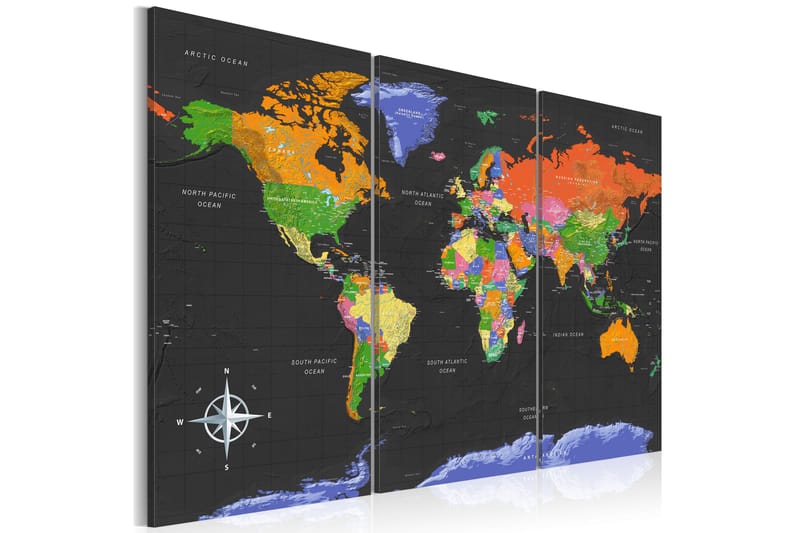 Bilde Maps Dark Depth 90x60, Artgeist sp. z o. o.
