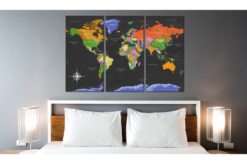 Bilde Maps Dark Depth 90x60 - Artgeist sp. z o. o. - Innredning - Bilder & kunst - Lerretsbilder