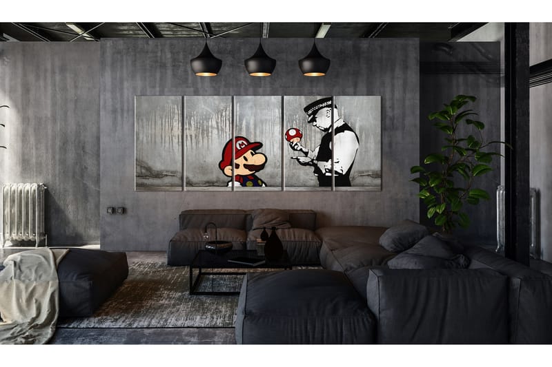 Bilde Mario Bros On Concrete 225x90 - Artgeist sp. z o. o. - Innredning - Bilder & kunst - Lerretsbilder