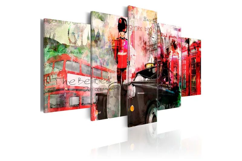 Bilde Memories From London 5 Pieces 100x50, Artgeist sp. z o. o.