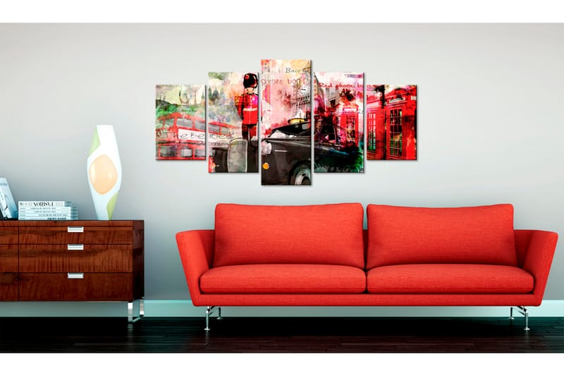 Bilde Memories From London 5 Pieces 200x100 - Artgeist sp. z o. o. - Innredning - Bilder & kunst - Lerretsbilder