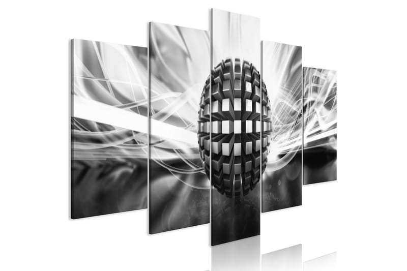 Bilde Metal Ball 5 Parts Wide Black And White 200x100, Artgeist sp. z o. o.