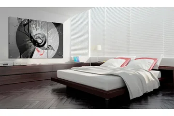 Bilde Metal Circle & Red Feathers 60x40 - Artgeist sp. z o. o. - Innredning - Bilder & kunst - Lerretsbilder